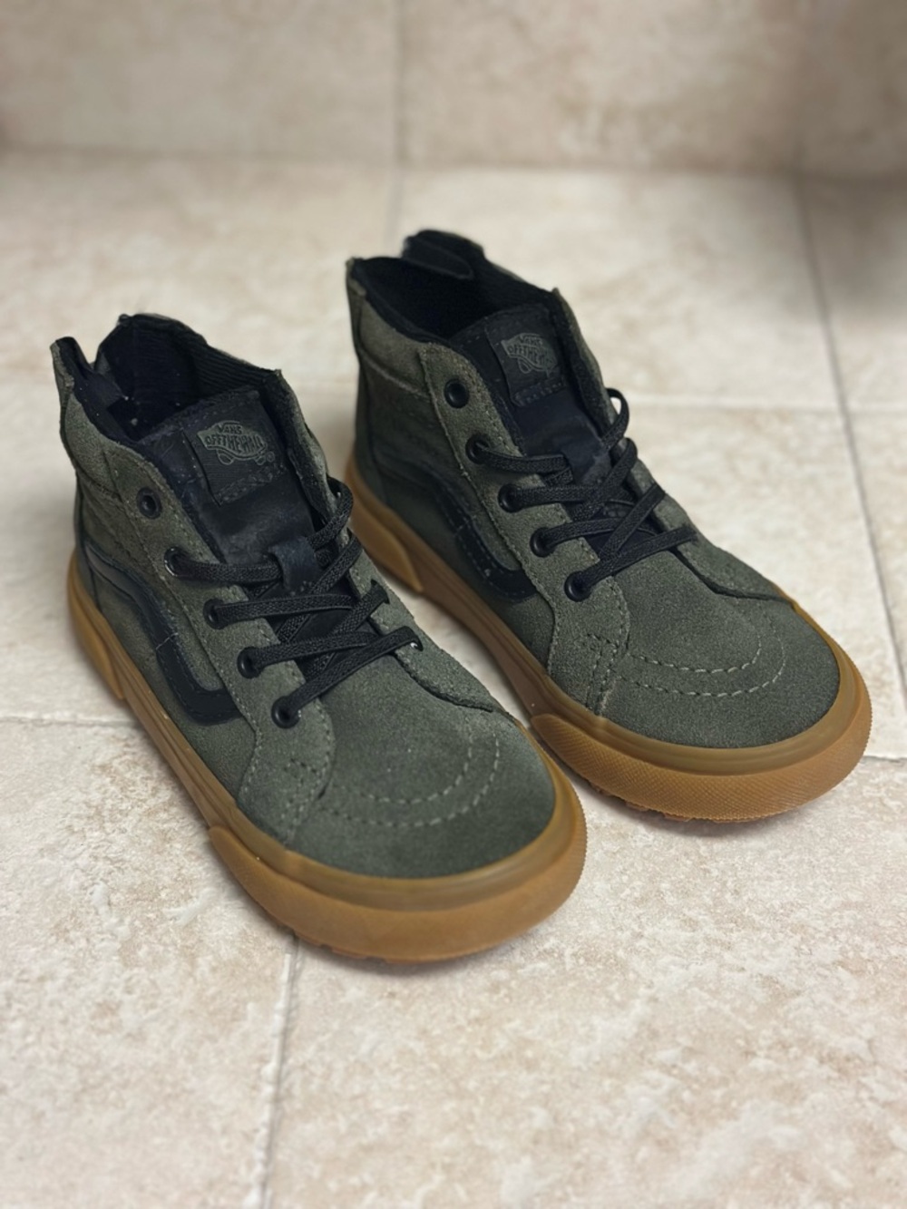 Vans MTE High-Top Sneakers - 9.5c - Olive with Gum Sole